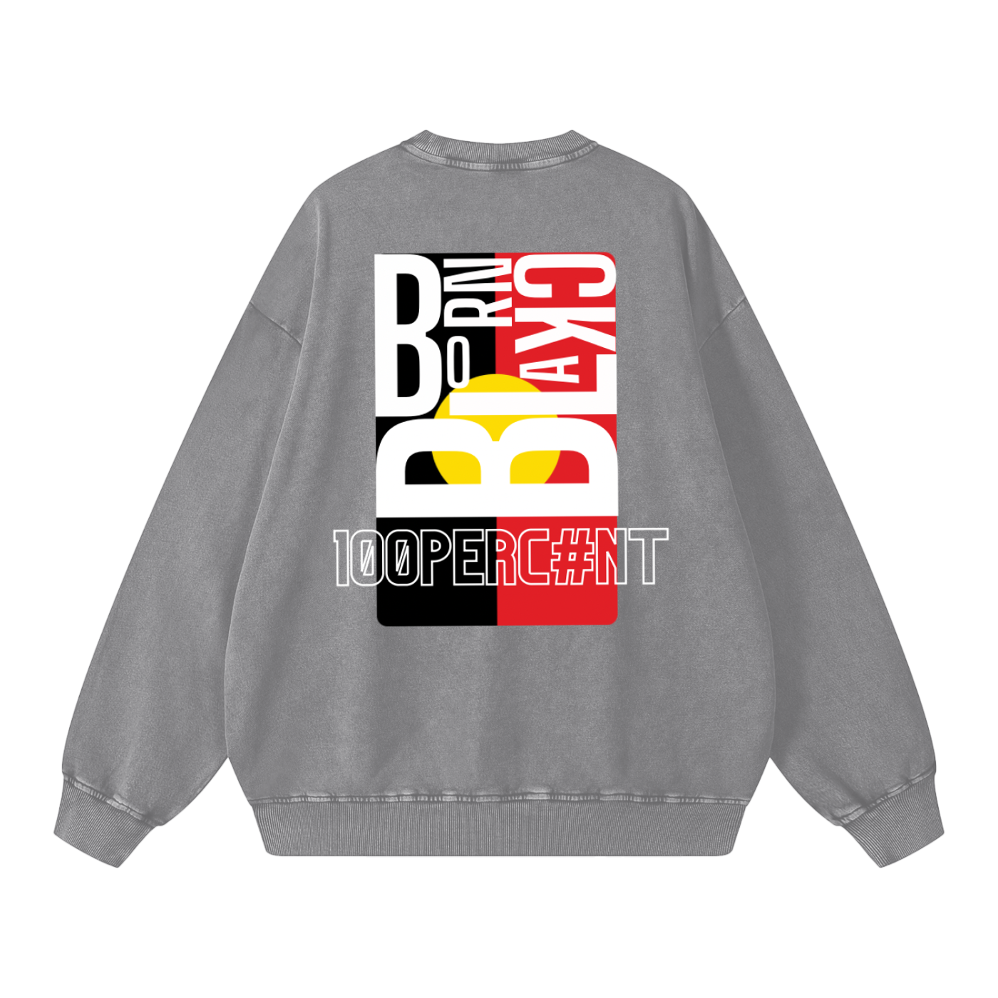 BORN BLACK - Acid Wash Oversize Sweatshirt - 360 GSM