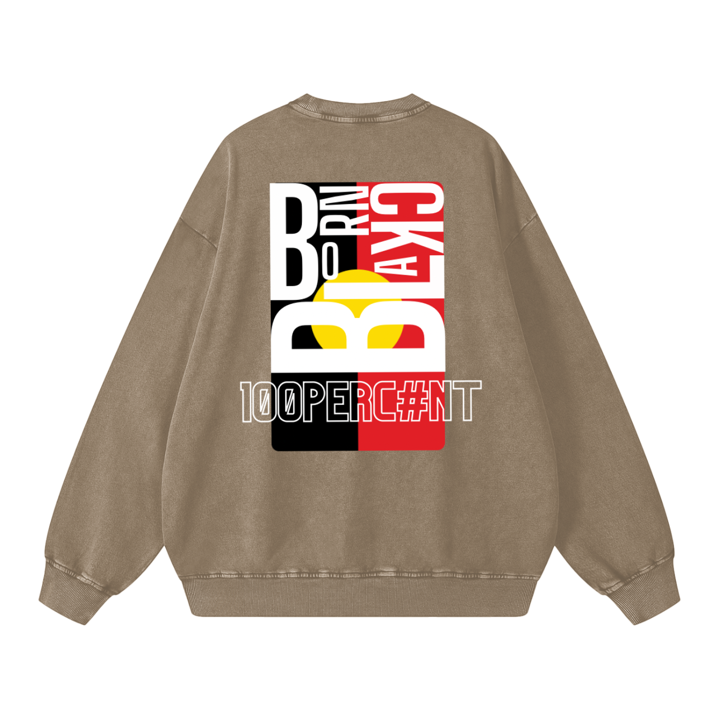 BORN BLACK - Acid Wash Oversize Sweatshirt - 360 GSM