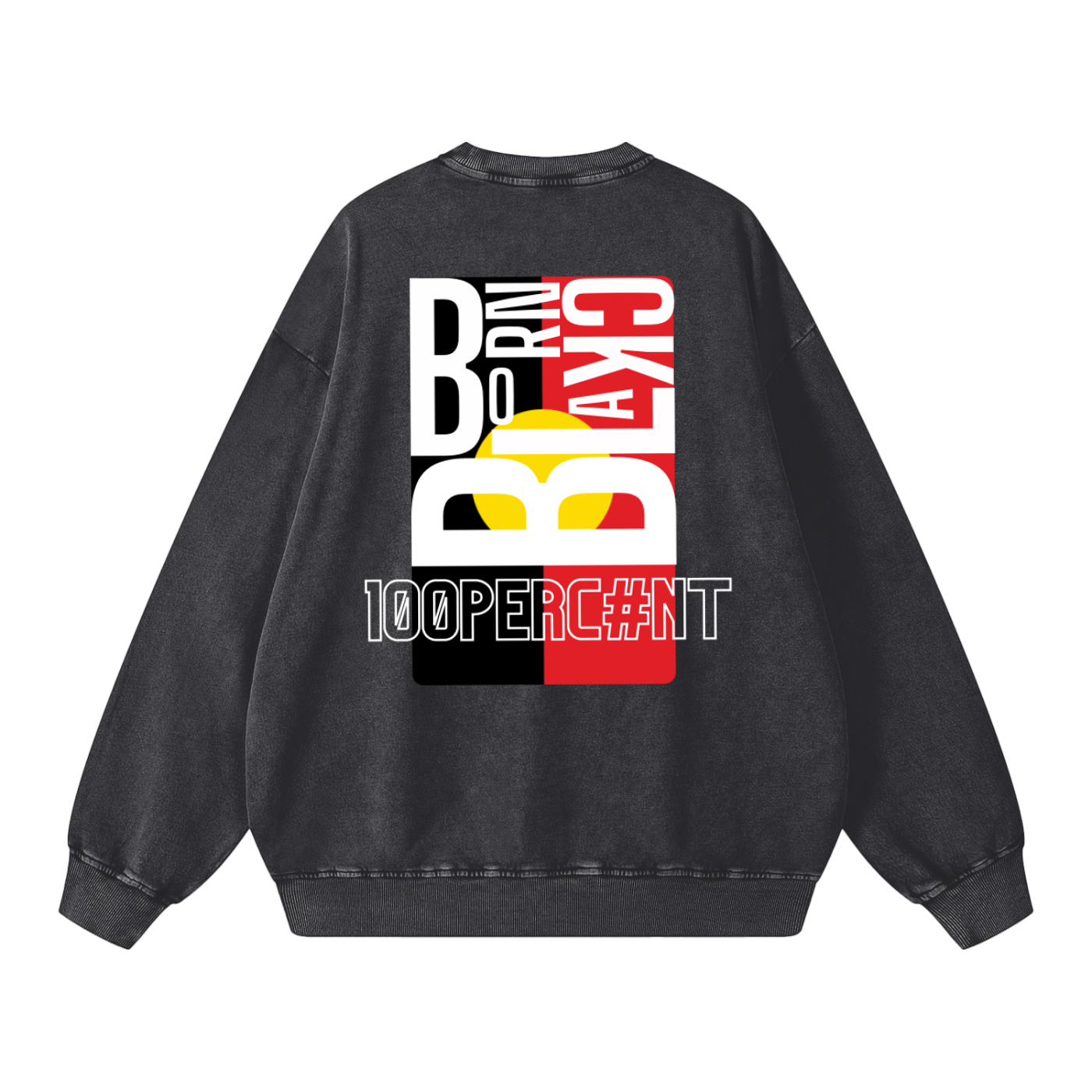 BORN BLACK - Acid Wash Oversize Sweatshirt - 360 GSM