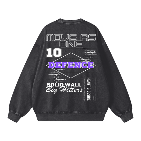 DEFENSIVE ZONE - Acid Wash Oversize Sweatshirt - 360 GSM