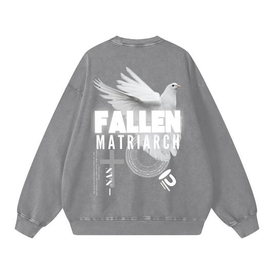 FALLEN MATRIARCH - Acid Wash Oversize Sweatshirt - 360 GSM