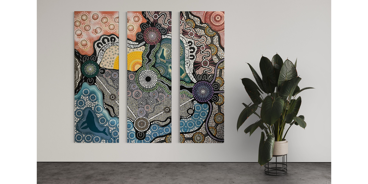 Murungidyal (The healing) - Marnee’s Commission - 152cm x 52cm - 3 Panels