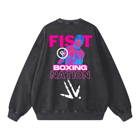 FIST NATION BOXING - Acid Wash Oversize Sweatshirt - 360 GSM